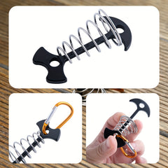 12pcs Tent Ground Anchor Pegs and Carabiners Set