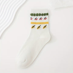 5 Pairs Cartoon Print Socks Women's Stockings