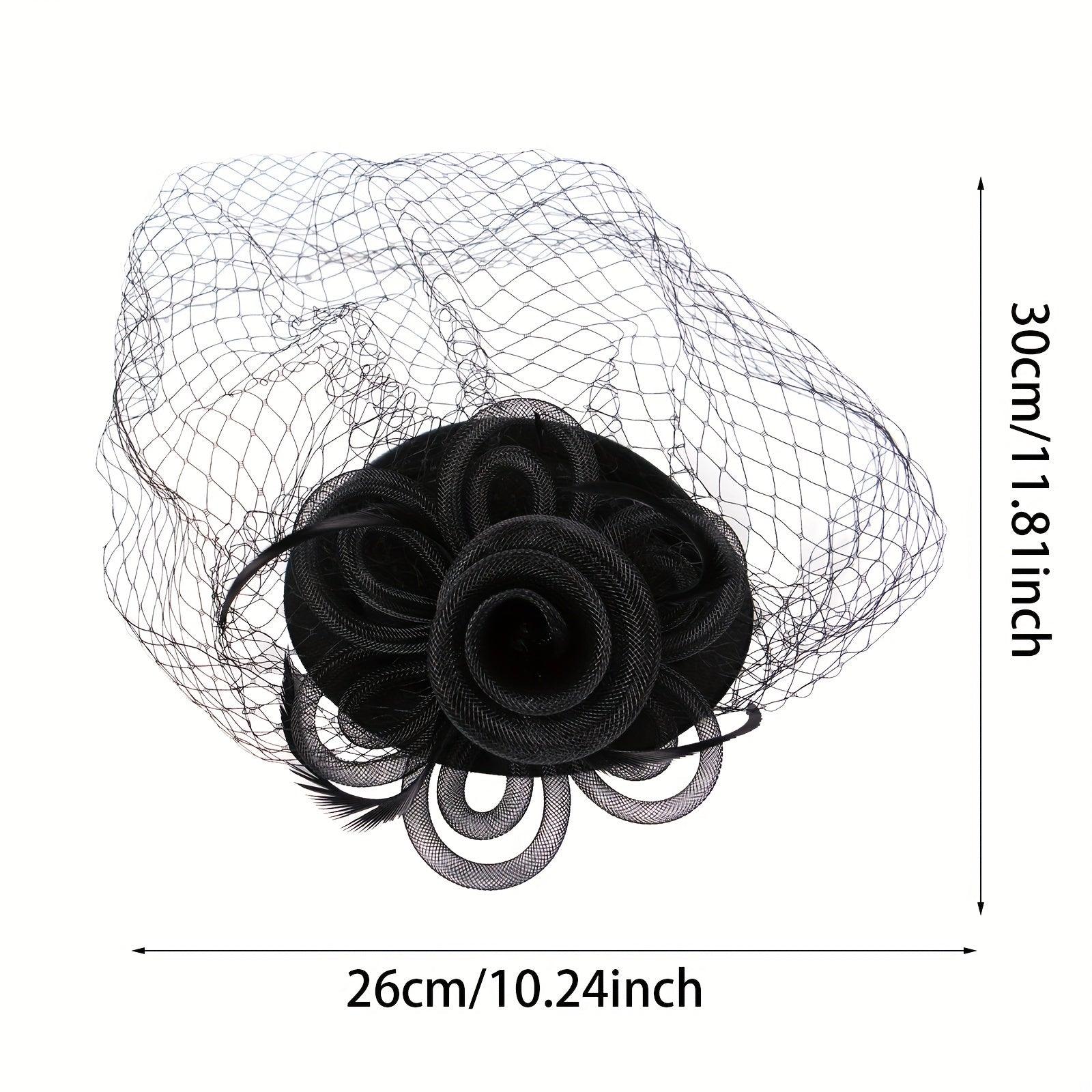 Mesh Flower Fascinator Hat Feathers Veil Decorative Beret For Women