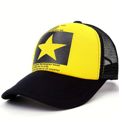 5 Point Star Graphic Mesh Baseball Cap for Summer
