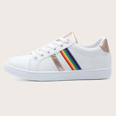 Women's Waterproof Faux Leather Sneakers Low Top Casual Shoes