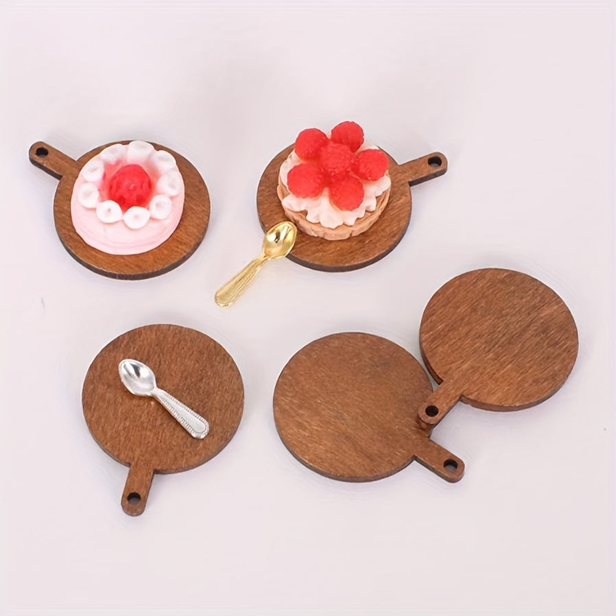 10 Wooden Dollhouse Trays 1:12 Scale Fantasy Theme Decor Bjd Ob11 Maileg