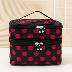 Double Layer Cosmetic Bag with Zipper for Travel