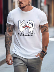 Men's Printed Leisure Sports T-shirt Casual Stretch Tee Shirt