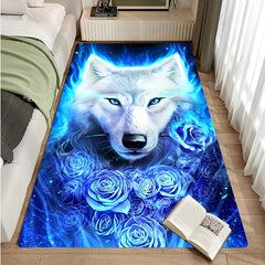 Flower Animal Wolf Carpet Living Room Bedroom Door Mat Non-slip