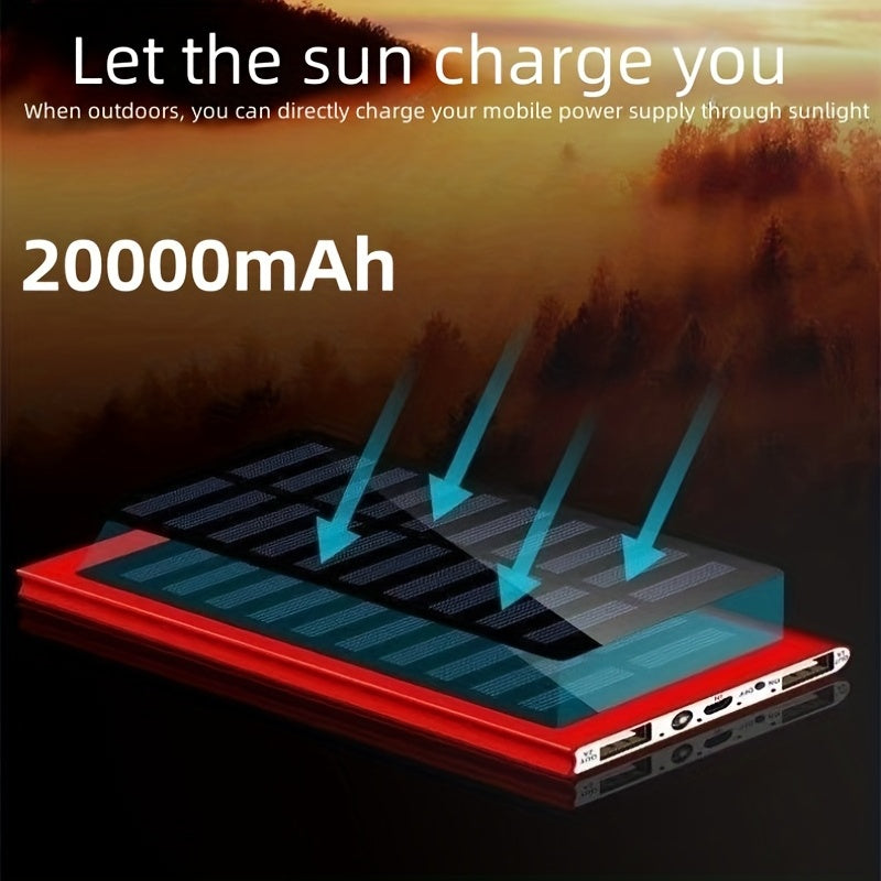 20000mAh Solar Charger Portable Outdoor Sports Power Bank