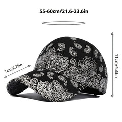 Men's Cashew Flower Printed Baseball Cap Street Hip Hop Cap Sun Visor