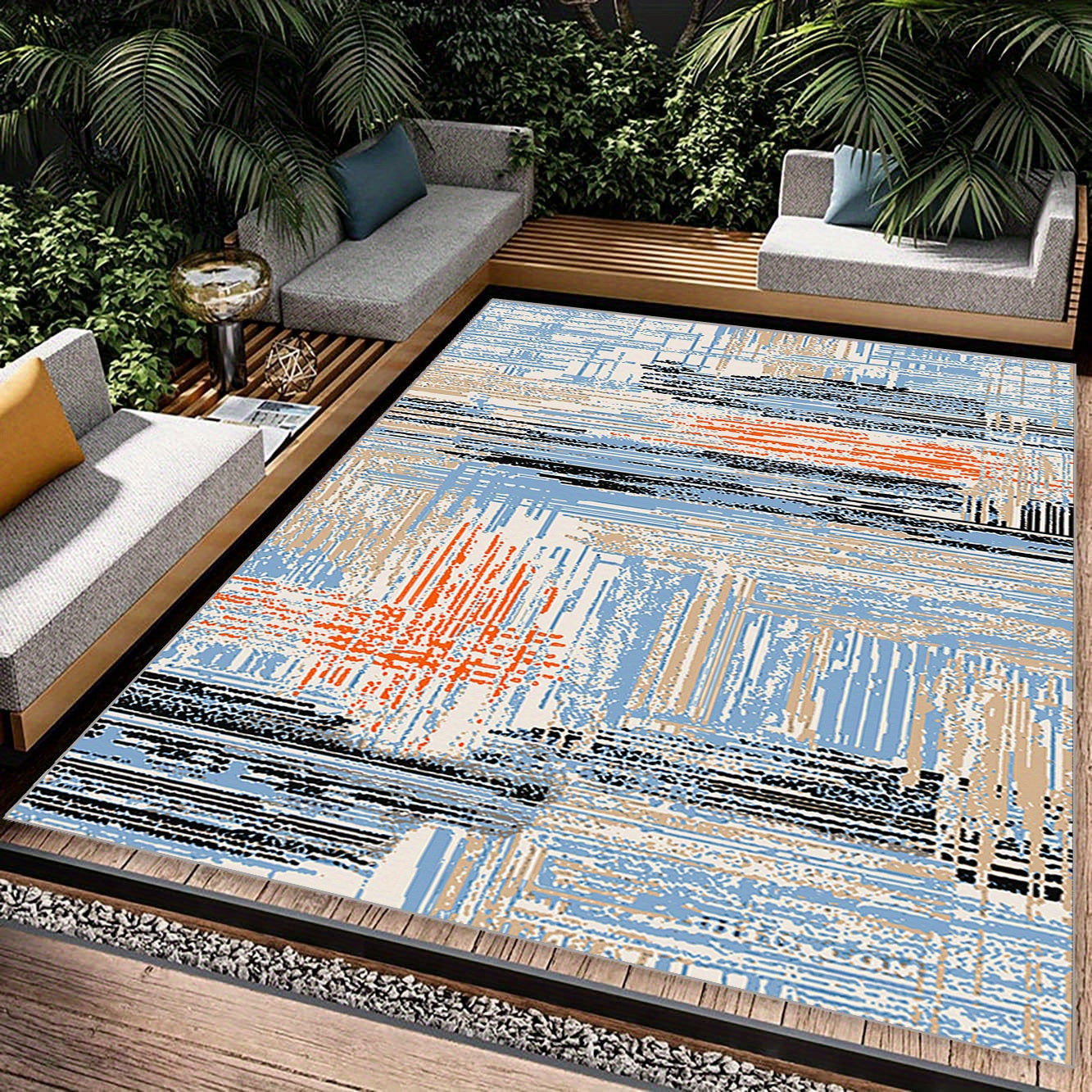 Abstract Shading Art Carpet Soft Non Slip Easy to Clean Modern Home Decor
