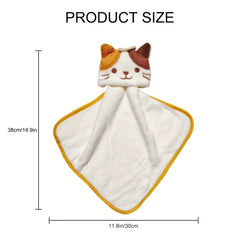 Coral Fleece Cat Embroidered Hand Towel Bathroom Hanging Absorbent Towel