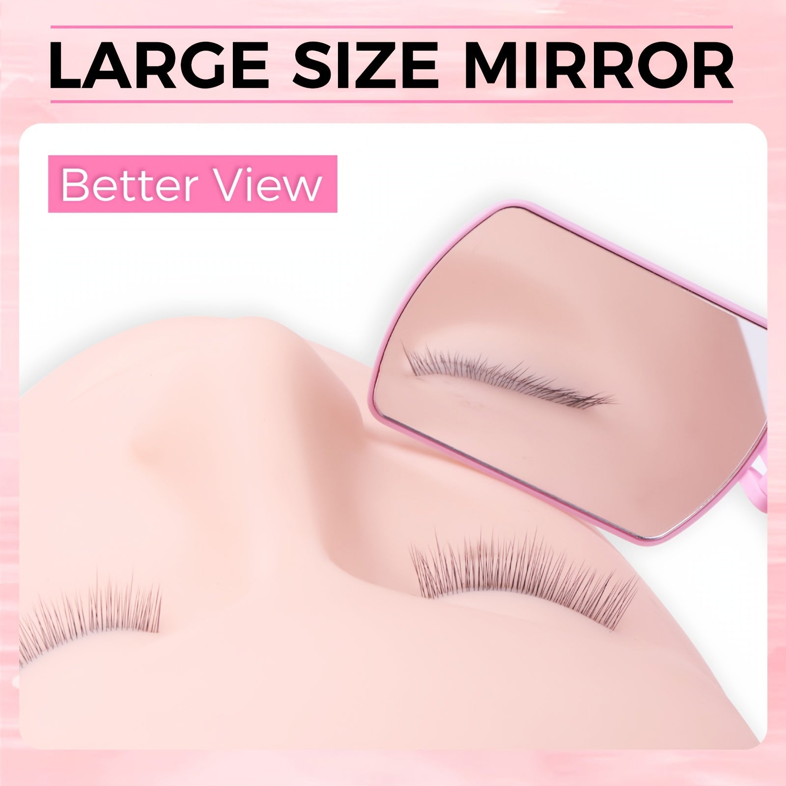 Large Folding Makeup Mirror Lightweight Eyelash Extension Checking Supplies