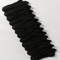12 Pairs Solid Comfy Breathable All-match Women's Socks