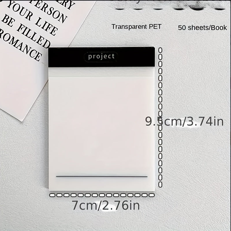 50 Sheets Transparent Plan Sticky Notes Key Grid Horizontal Lines