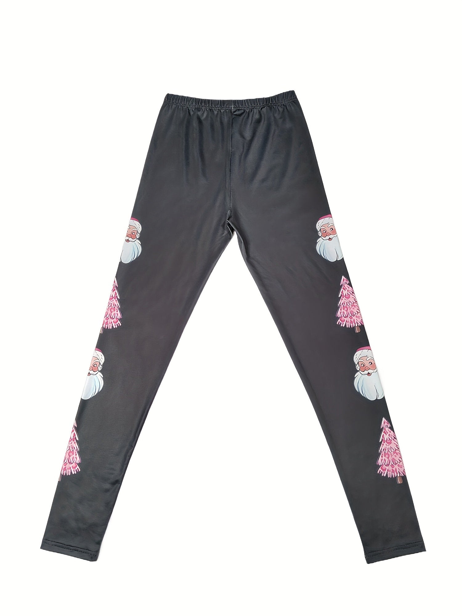 Christmas Print Skinny Leggings Elastic Waist Stretchy Leggings
