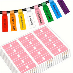 240pcs Cable Labels 8 Colors Writable Waterproof Wire Labels