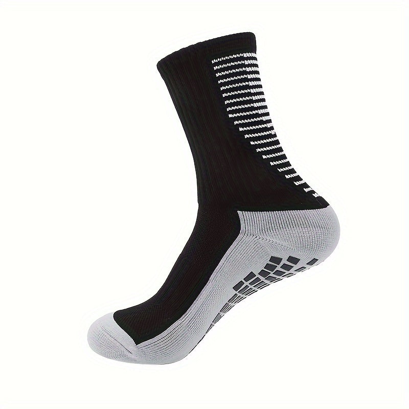 Men's Nylon Blend Breathable Fitness Football Leg Cover&Anti Slip Socks