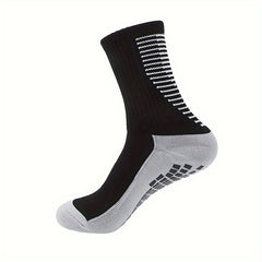 Men's Nylon Blend Breathable Fitness Football Leg Cover&Anti Slip Socks