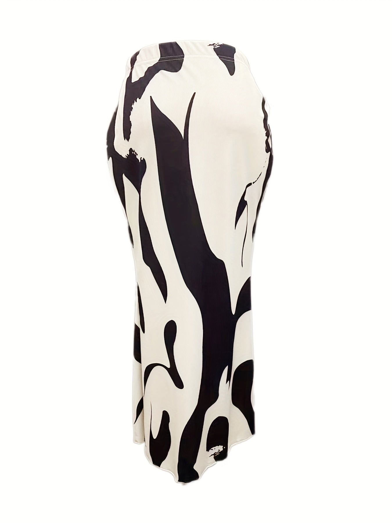 Graphic Print Elastic Waist Skirt Bodycon Skirt Spring & Summer