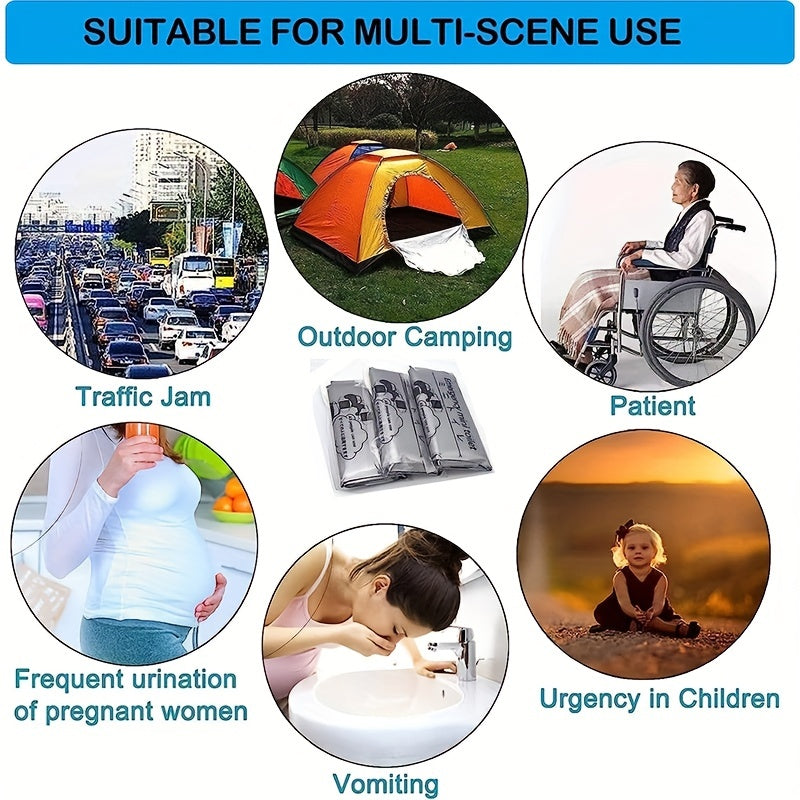 Disposable Emergency Urinal Bag 4Pcs Pack Portable Camping Traffic Jam Pee Bags
