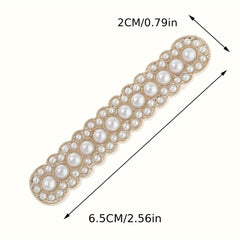 Pearl Hair Clip Square Hairpin Spring Clip