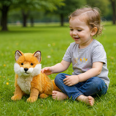 Realistic Fox Plush Toy Ultra Soft Huggable Animal Doll