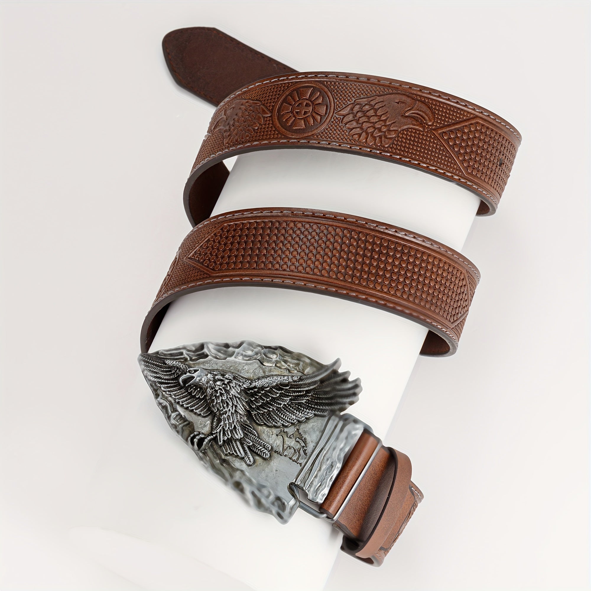 High End Eagle Embossed Men's Belt