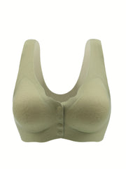 Push Up Bra Front Buckle Full Coverage Comfy Breathable Women's Lingerie