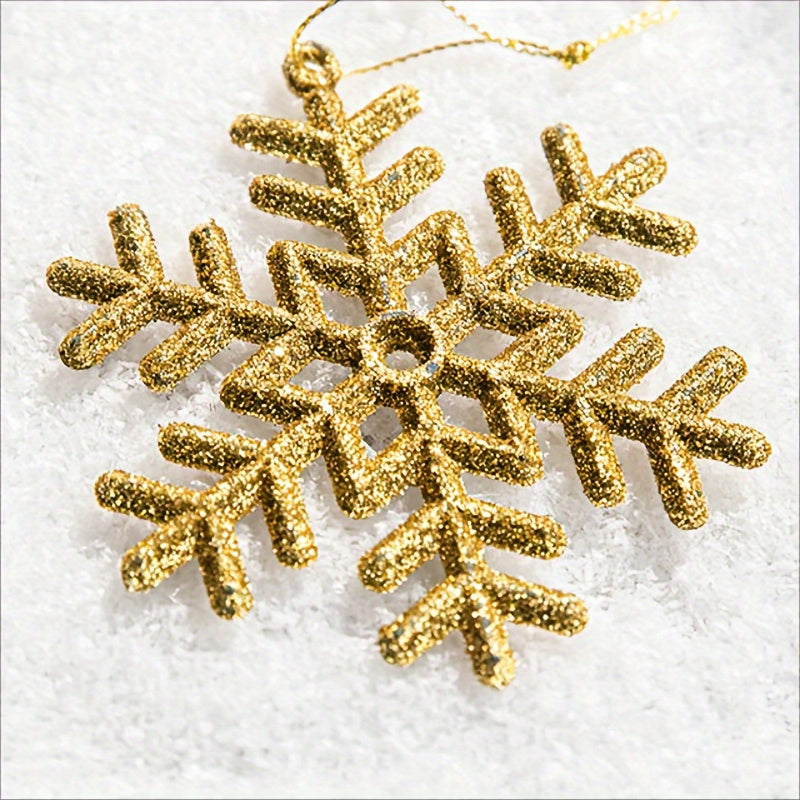 6pcs Christmas Snowflake Pendants Xmas Tree Decorations