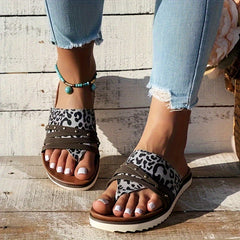 Leopard Print Outdoor Slippers Non slip Beach Sandals