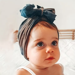 Velvet Bow Tie Dye Baby Hat for Four Seasons