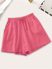 Solid Drawstring Waist Shorts for Spring & Summer Women's Clothing
