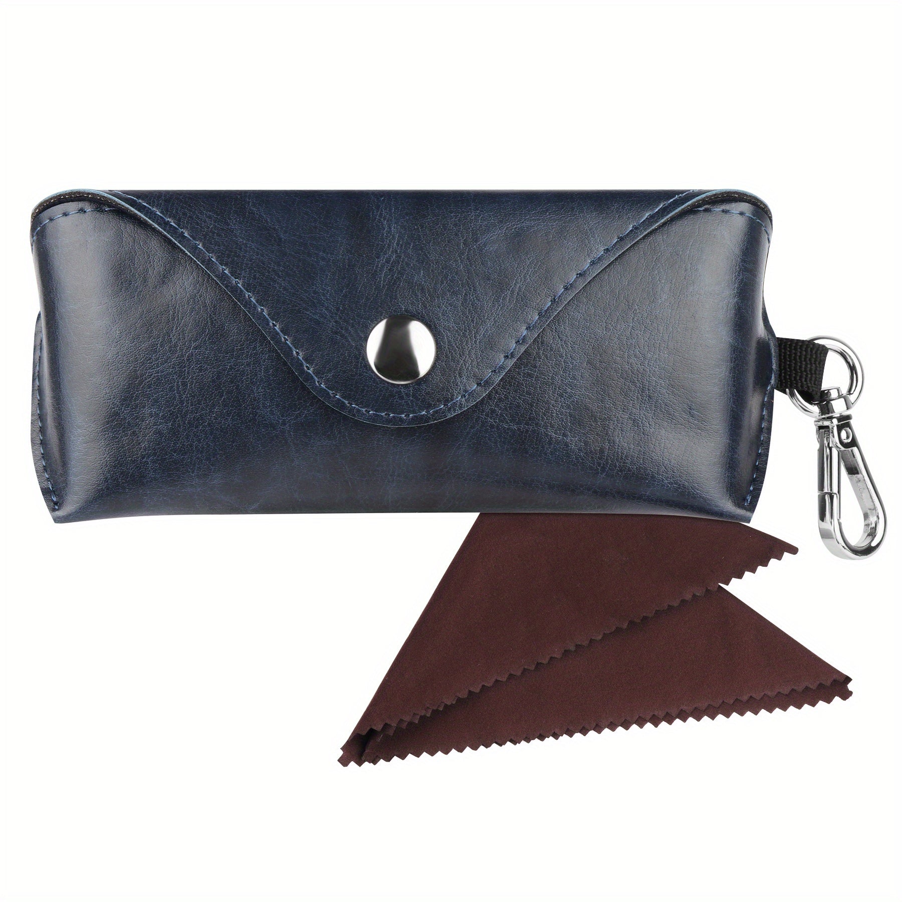 Men's Faux Leather Glasses Case with Lobster Clasp