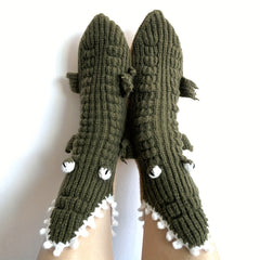 Funny Cartoon Crocodile Socks for Women
