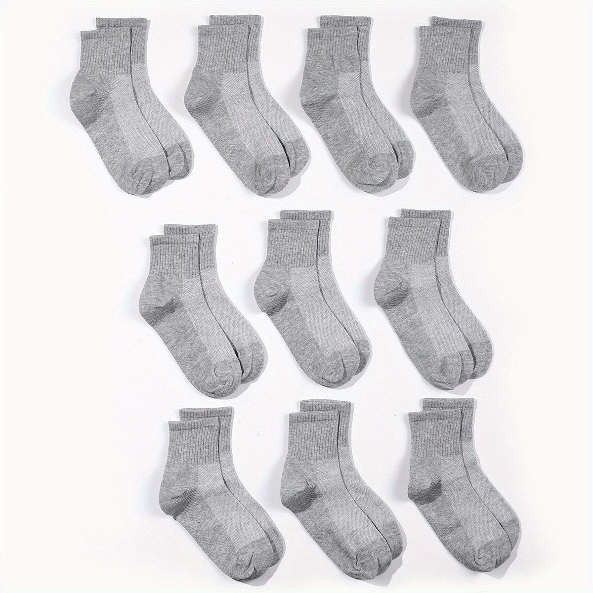 10 Pairs Kids Crew Socks Soft Breathable Children's Socks