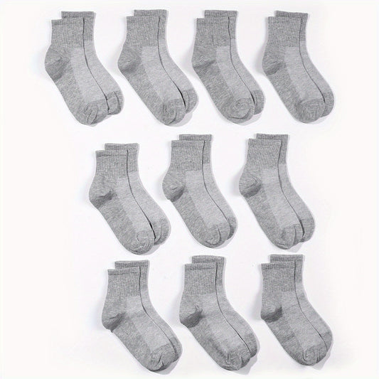 10 Pairs Kids Crew Socks Soft Breathable Children's Socks