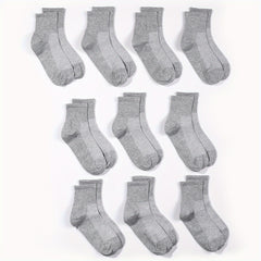 10 Pairs Kids Crew Socks Soft Breathable Children's Socks