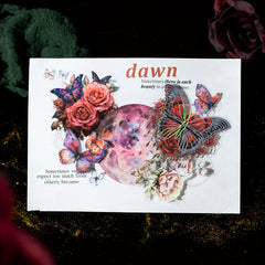 10 Sheets Spooky Butterfly Series PET Laser Silvery Stickers