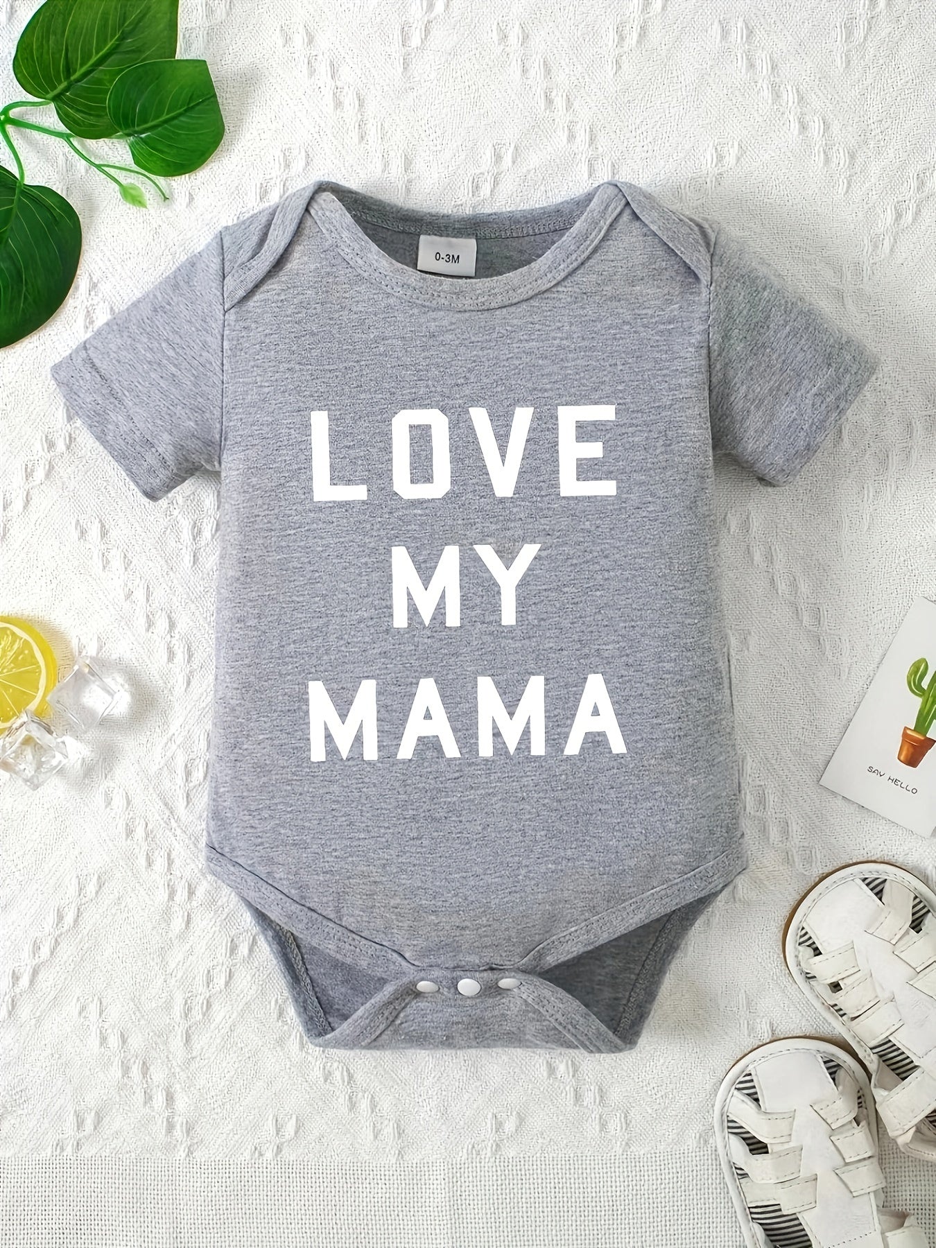 Baby Cotton Onesie Love Print Triangle Creeper Romper
