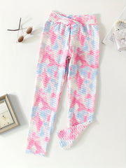 Girls' Textured Cross Waistband Elastic Skinny Pants Leggings