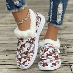 Women's Christmas Snow Boots Plush Comfort Flats