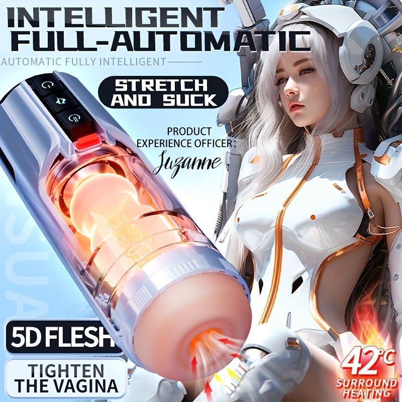Telescopic Masturbation Cup for Men, Warming Adult Male Masturbator Sex Toy