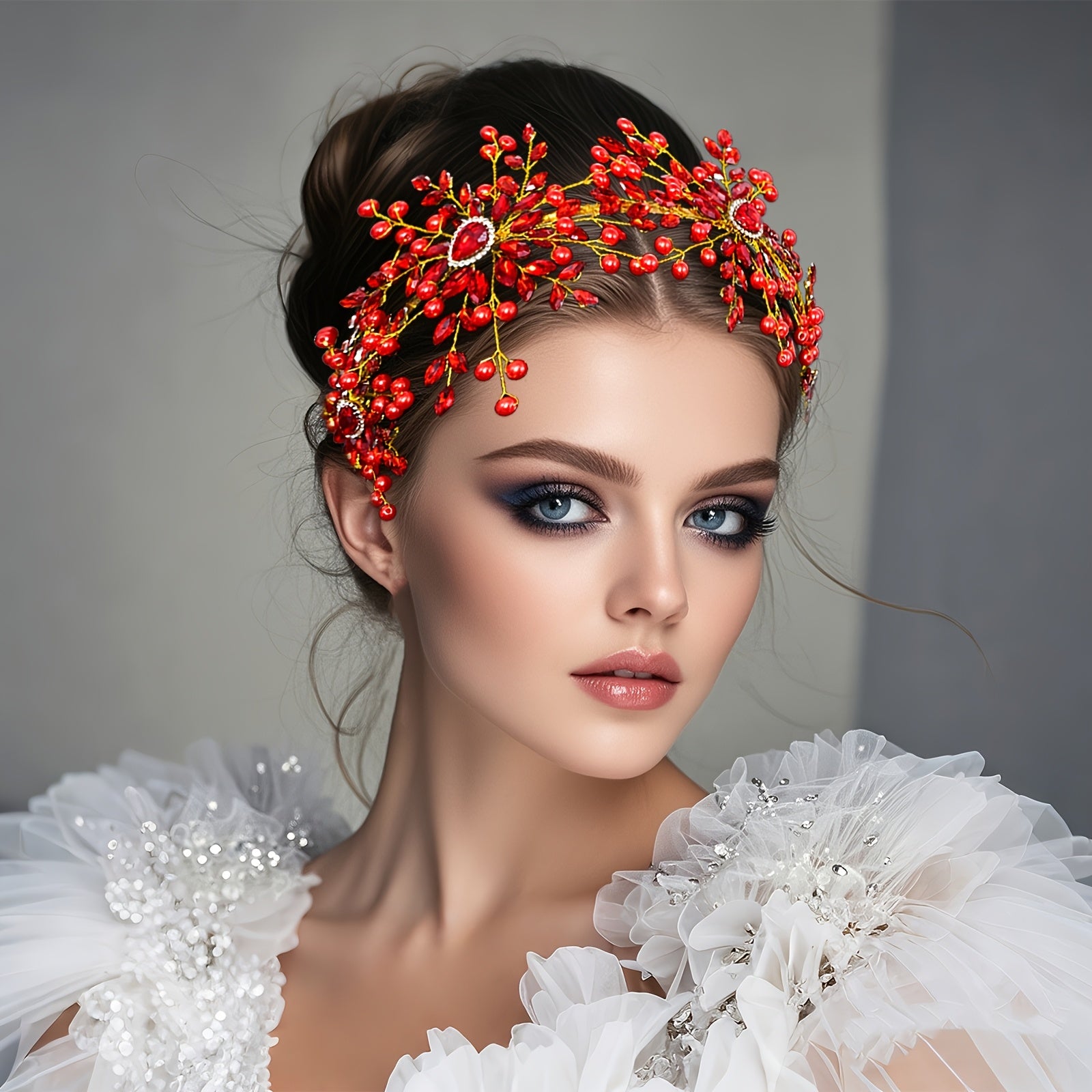 Vintage Flower Rhinestone Headband Bridal Hair Accessory