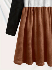 Colorblock V Neck Stretch Mini Dress