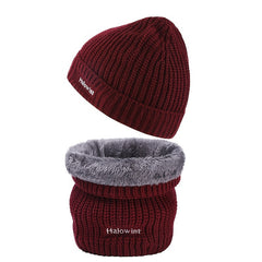 2 Pcs Autumn Winter Warm Embroidered Fleece Neck Set