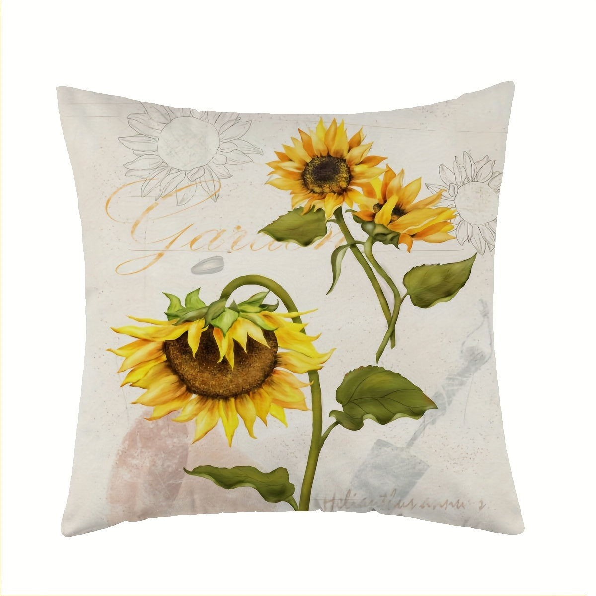 Sunflower Throw Cushion Cover - Home Decor Room Bedroom Living Room