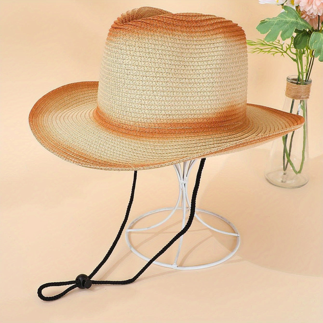 Casual Sunshade Straw Hat for Summer Beach Travel Unisex