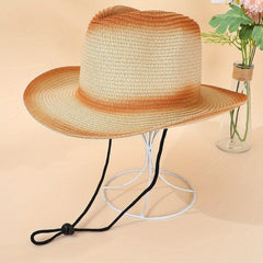 Casual Sunshade Straw Hat for Summer Beach Travel Unisex