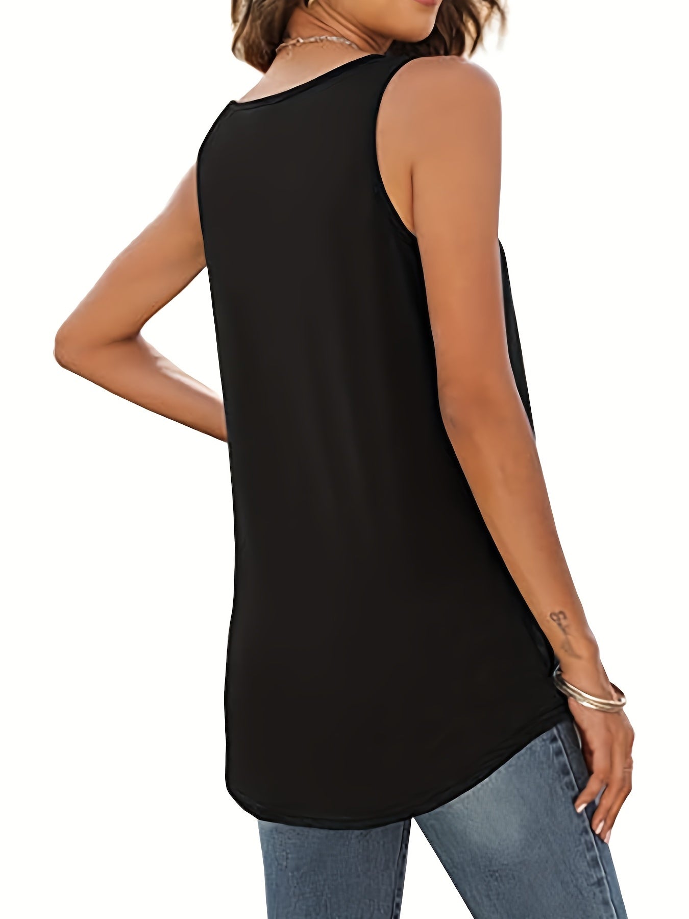 Ruched Tank Top Crew Neck Summer Sleeveless Top Women's Clothing