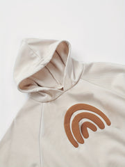 Rainbow Pattern Long-sleeved Jumpsuit Hoodie