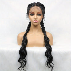 12 Cm Synthetic Cornrow Braided Wigs Lace Front Wigs With Baby Hair