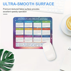 1pc Mouse Pad Calendar Non-slip Rubber Base Waterproof Mouse Pad